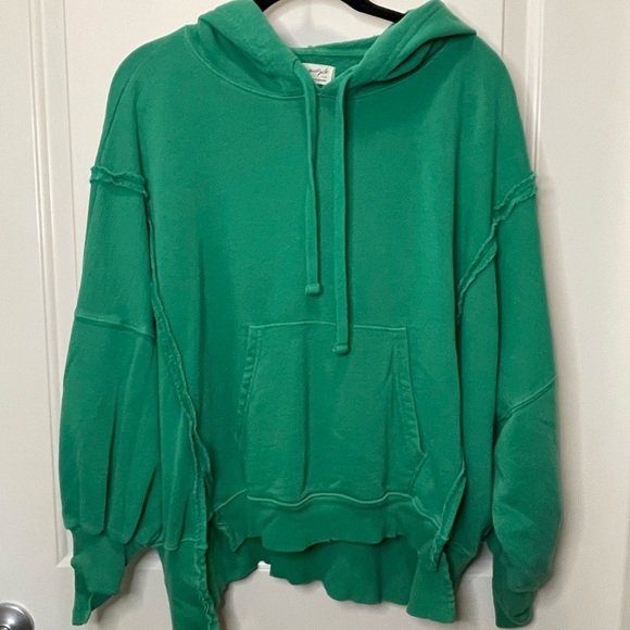 Free People We the Free Camden Hoodie Jolly Rancher Green XS - Picture 7 of 7